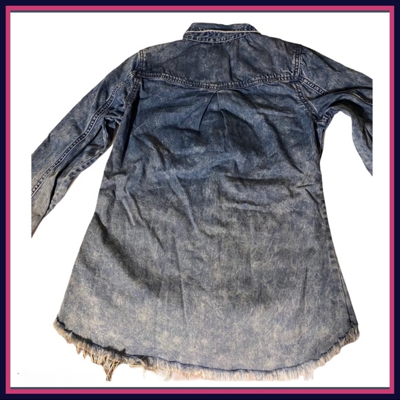 NWT BLANK NYC KIDS DISTRESSED SNAP SHIRT Sz S - Picture 2 of 10